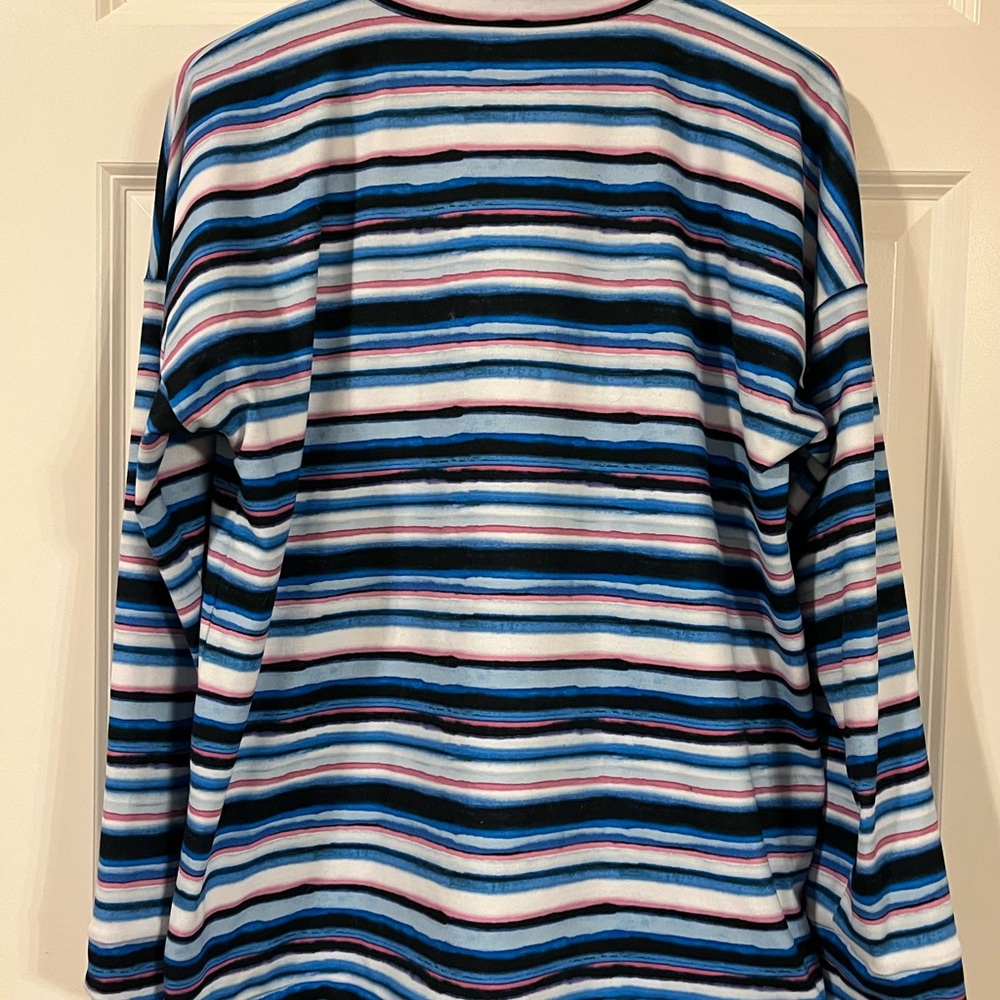 T by Talbots half zip Striped Multicolor pullover - Picture 3 of 7
